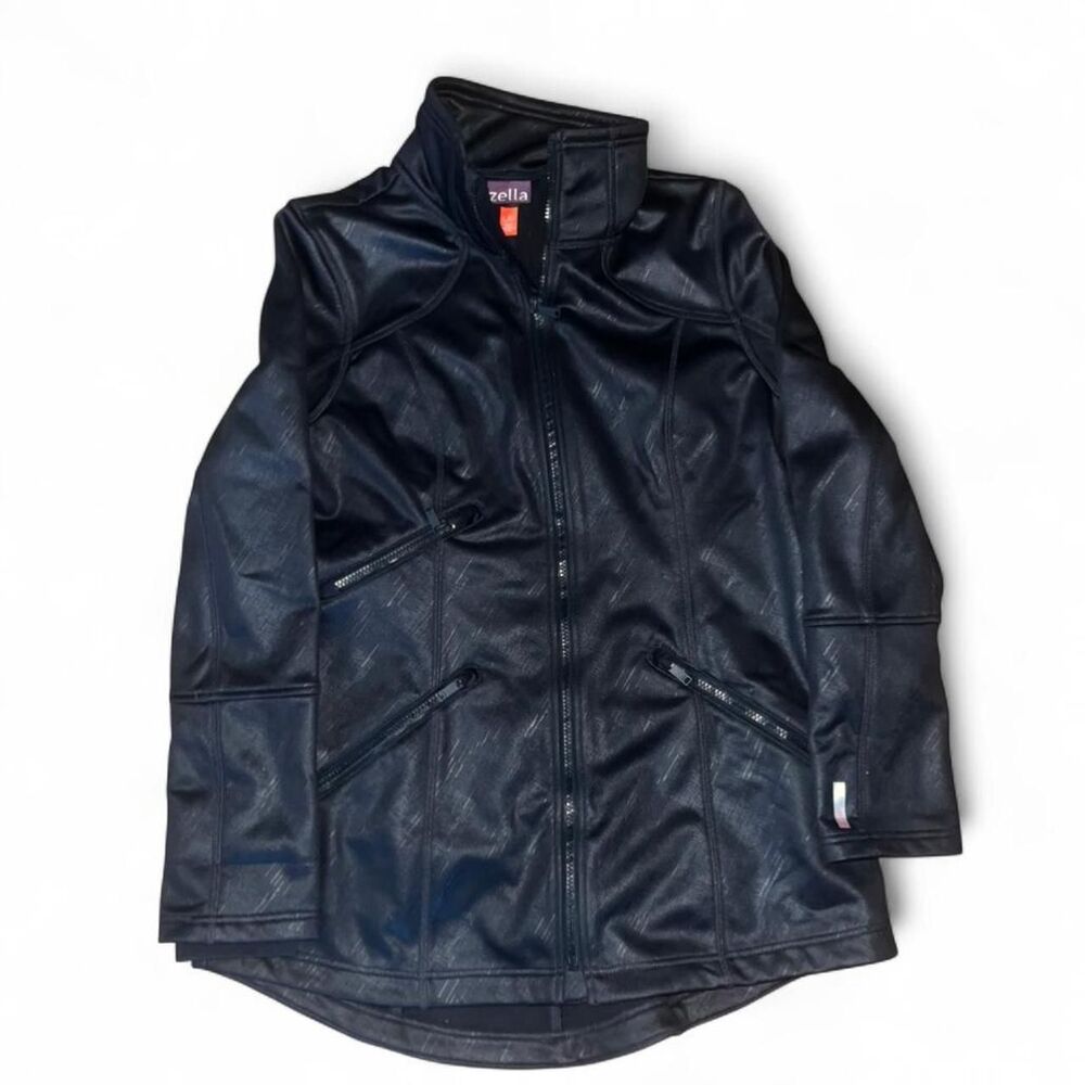 Zella Women's Black Soft shell Long Coat Jacket